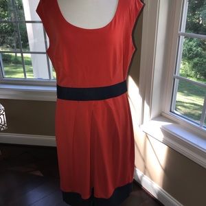 Orange and navy Ann Taylor dress